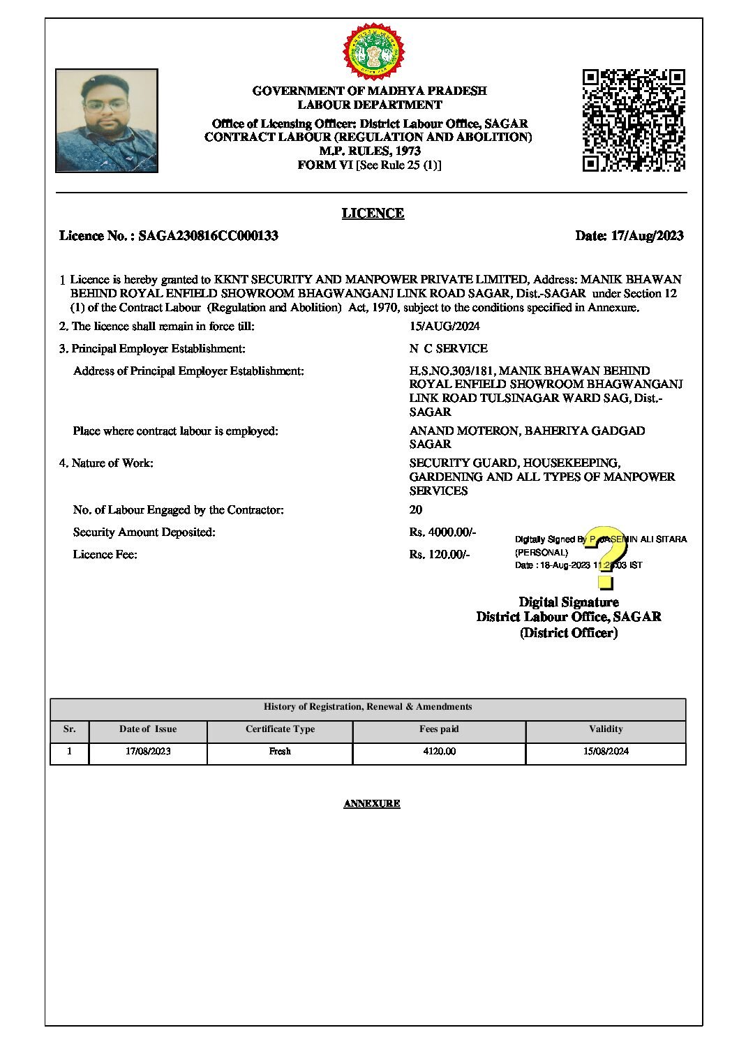 Labour Licence